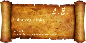 Lehotay Edda névjegykártya